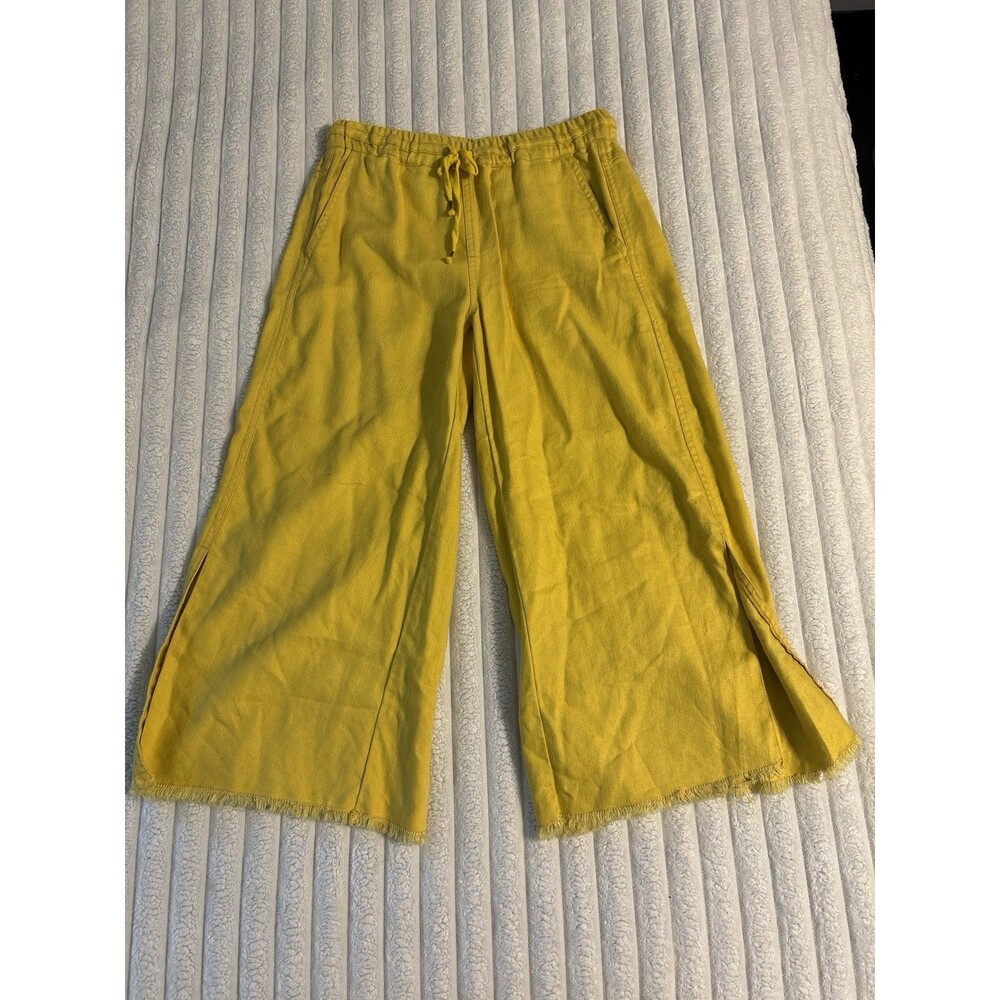 Hei Hei Anthropologie Wide Leg Drawstring Pants Womens XS Bright Yellow Summer
